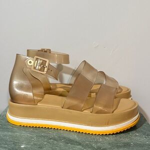 Melissa Stylish Tan Platform Sandals